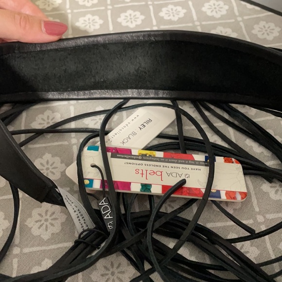 ADA Belt Riley Black Leather Boho Belt NWT - Picture 7 of 7